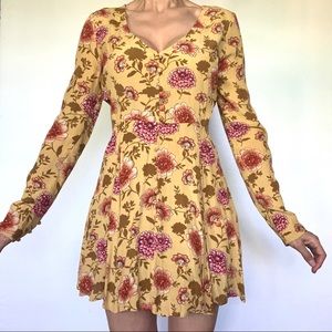Beautiful Ocher Dress 100% viscose/ Rayon - NEW